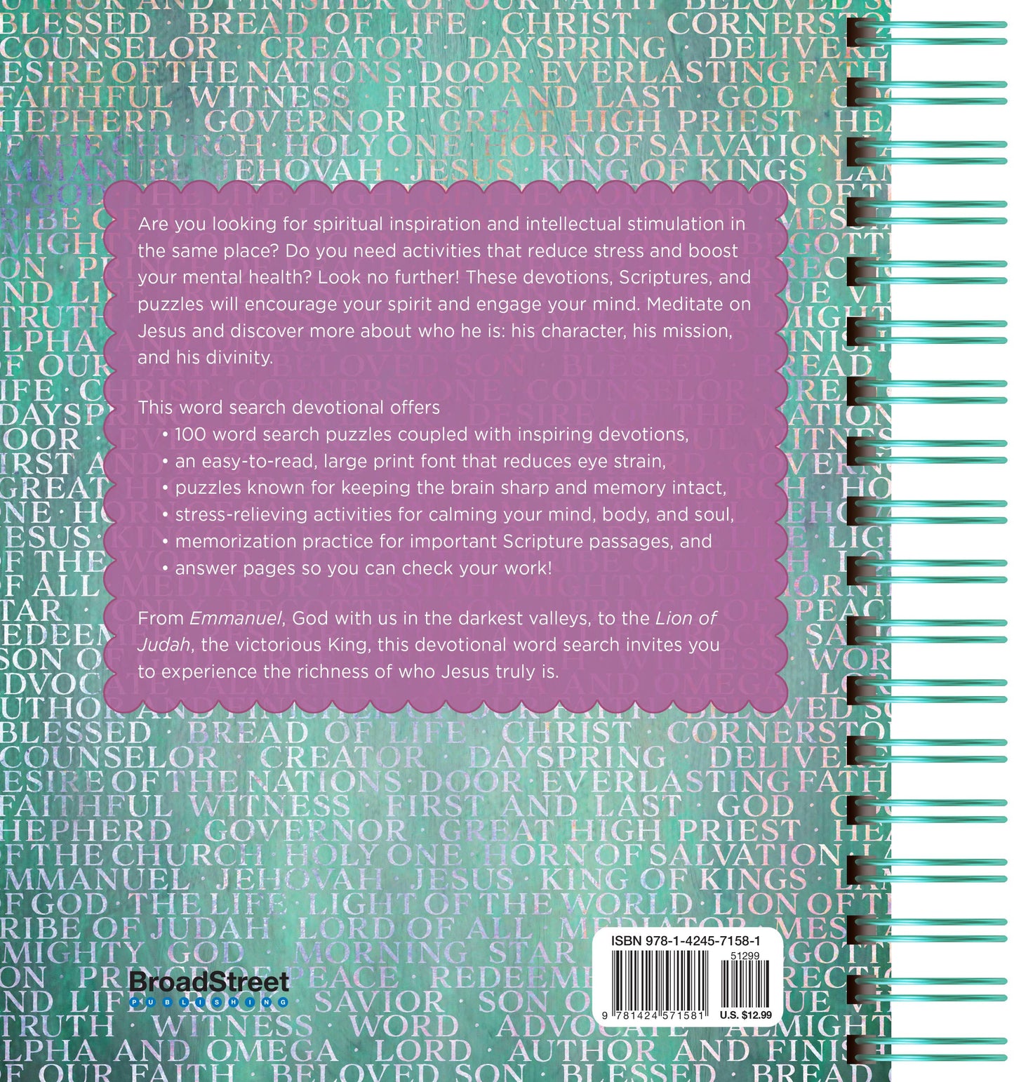 100 Meditations on the Names of Jesus (Word Search Devo)