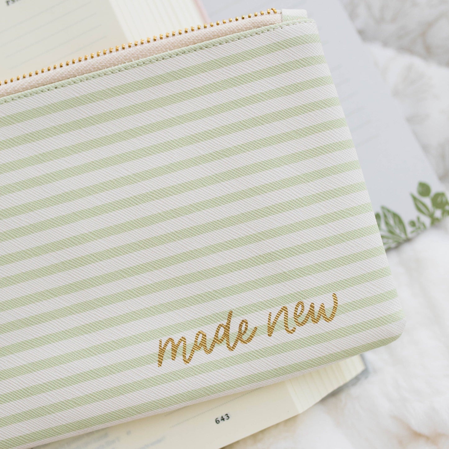 Made New Pencil Pouch | Green Stripe