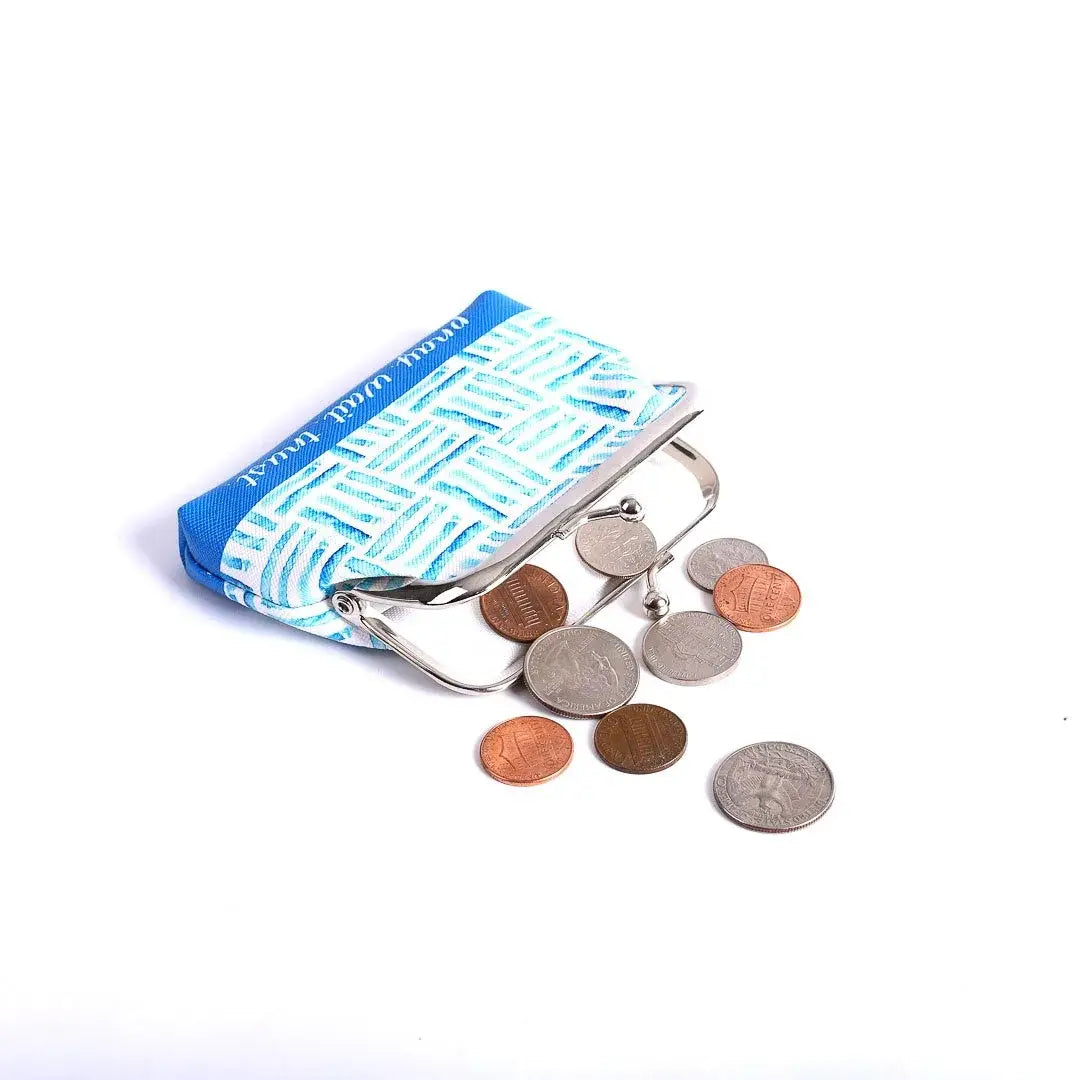 Coin Purse - Pray Wait Trust Blue