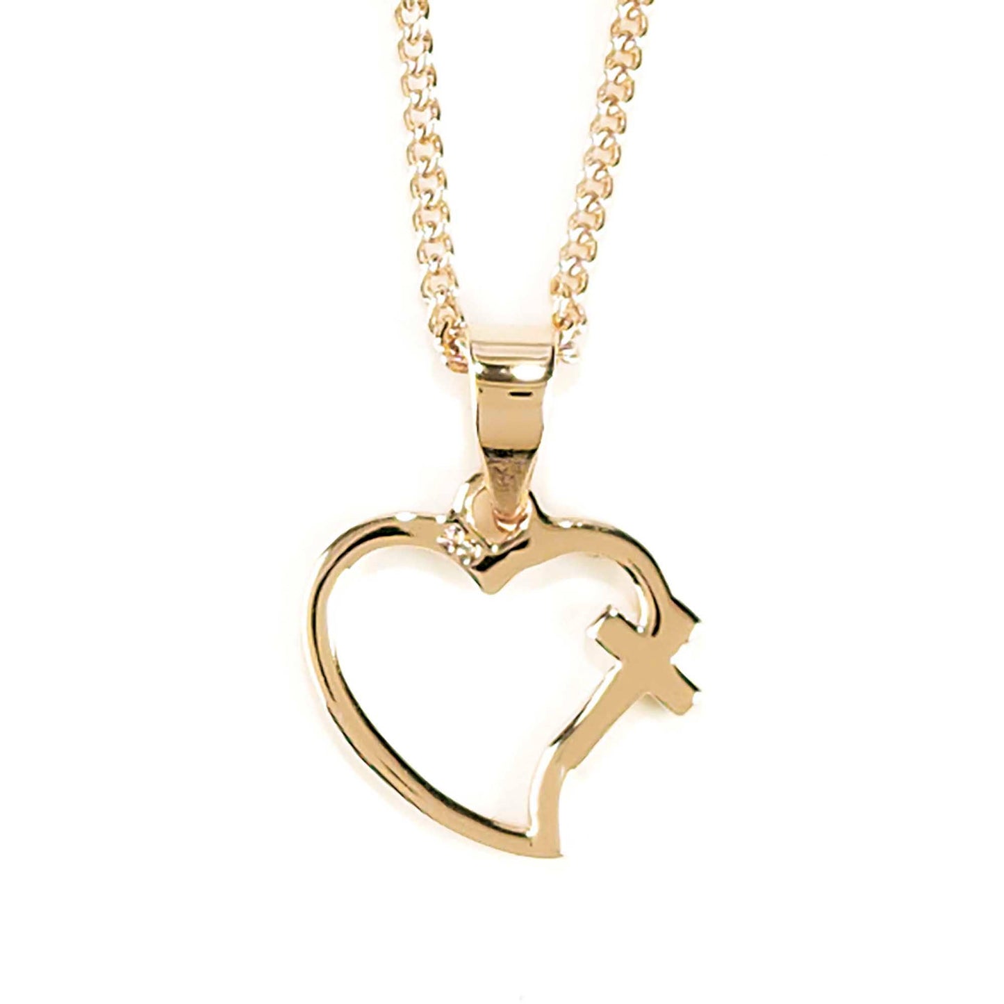 Necklace Mom Open Heart/Cross 18L