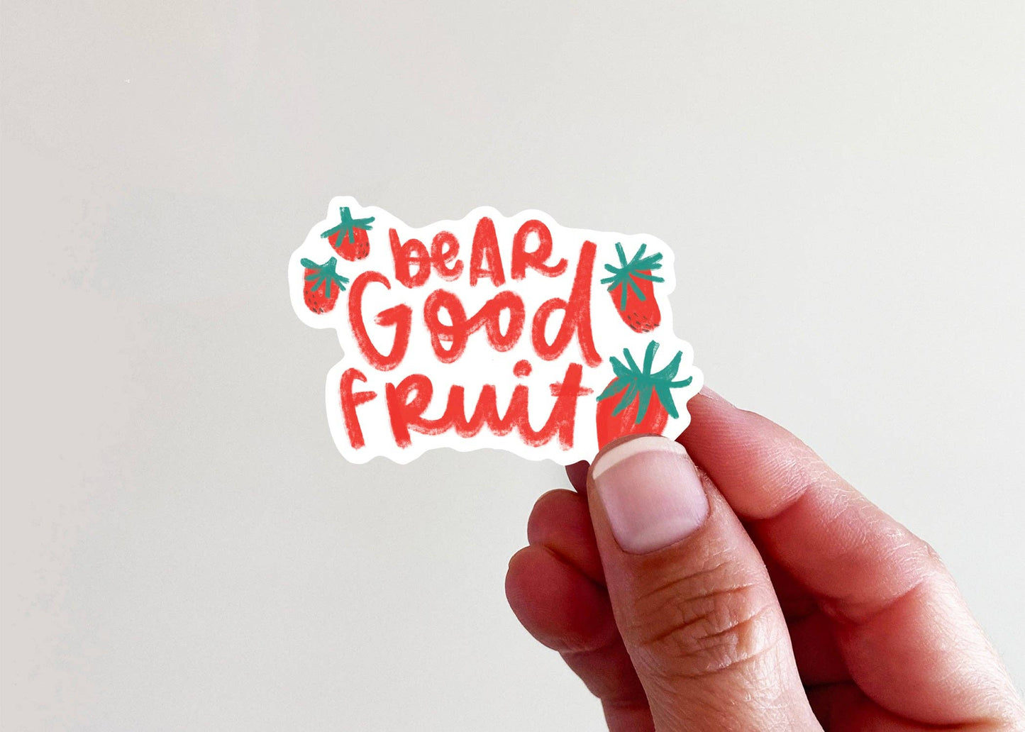 Bear Good Fruit Strawberries Vinyl Sticker