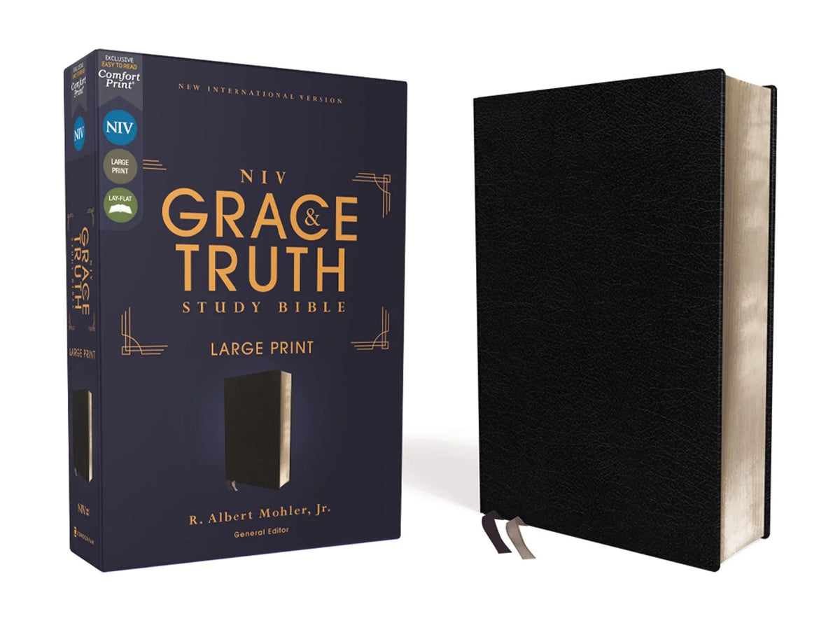 NIV The Grace and Truth Study Bible, Large Print, European Bonded Leather, Black, Red Letter, Comfort Print