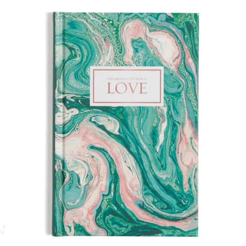 Love - Pink & Teal Marble Journal