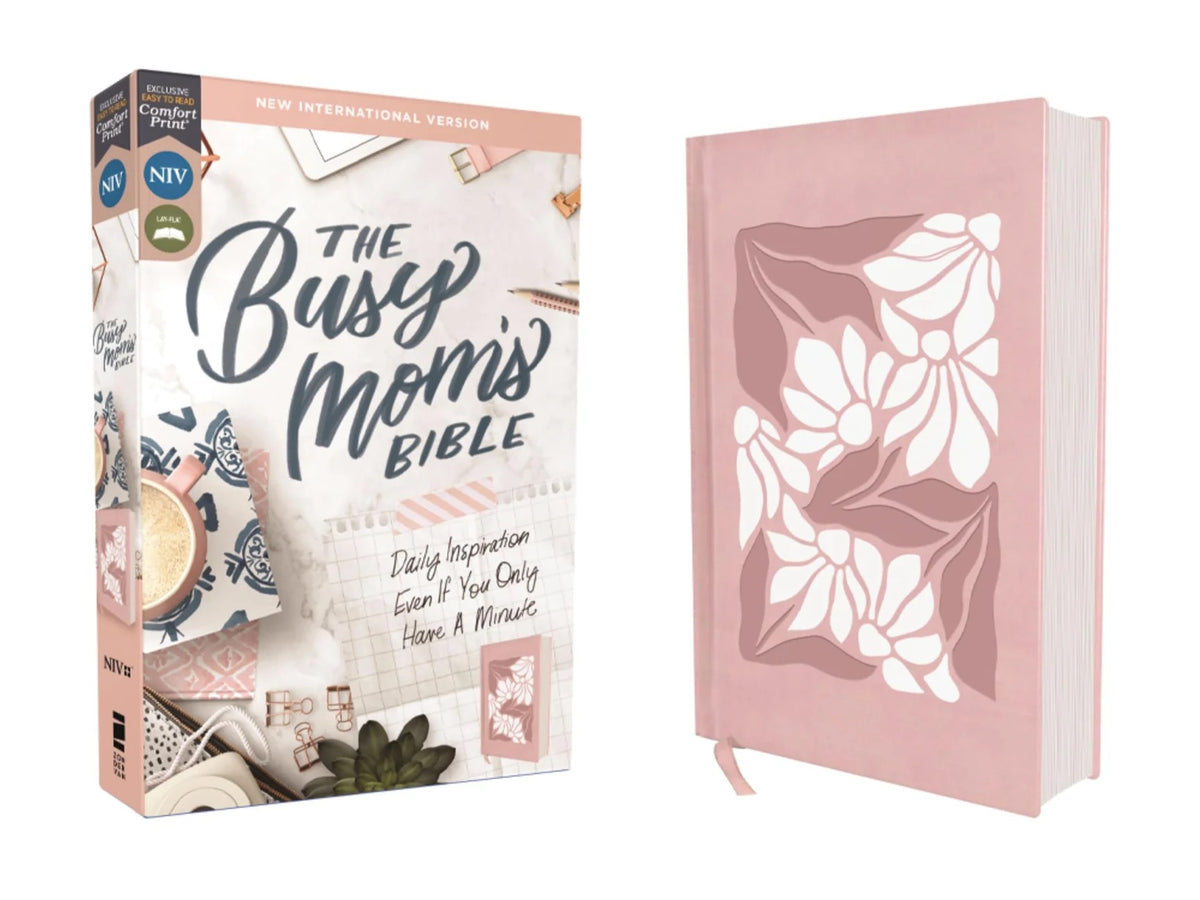 NIV The Busy Mom's Bible, Leathersoft over Board, Pink, Red Letter, Comfort Print: Daily Inspiration Even If You Only Have One Minute