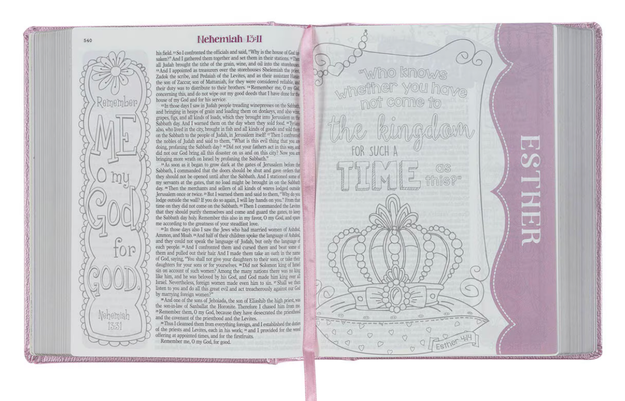 Metallic Pink Faux Leather My Creative Bible for Girls - an ESV Journaling Bible
