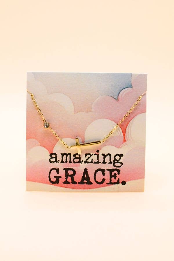 Amazing Grace Cross Necklace
