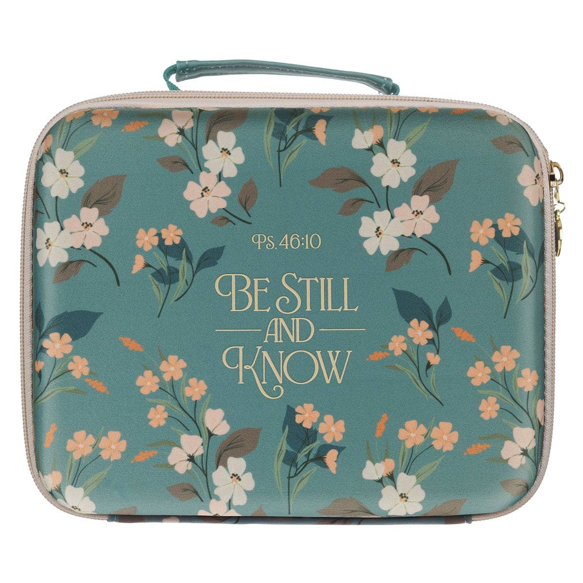 Bible Organizer Hardcover Green Floral Be Still Ps. 46:10