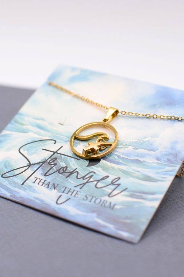 Stronger Than the Storm Wave Necklace