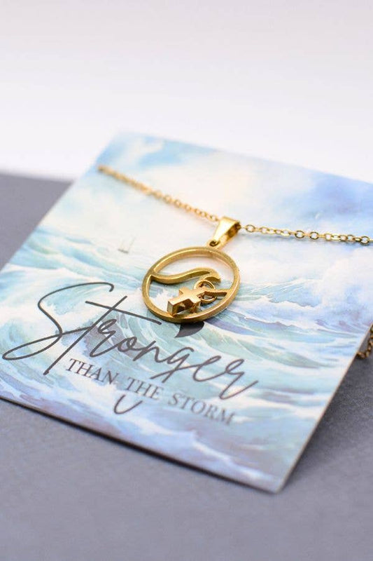 Stronger Than the Storm Wave Necklace