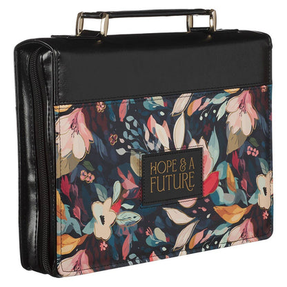 Bible Cover Fashion Black Floral Hope & A Future Jer. 29:11