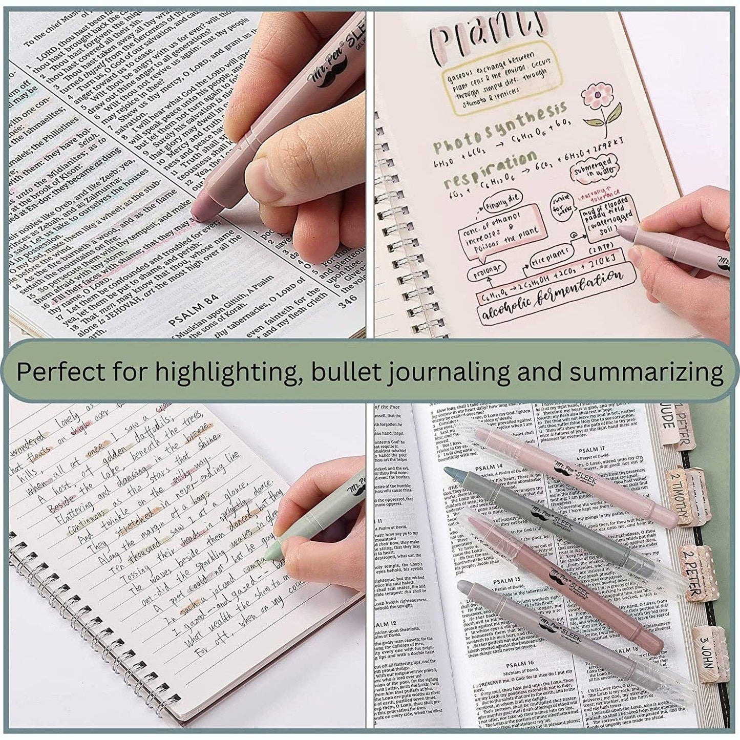 Gel Highlighters, 8 Pack, No-Bleed, Twist-Up Design