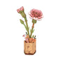 3D Wooden Flower Puzzle: Pink Carnation