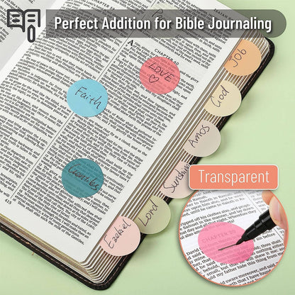 Transparent Round Sticky Notes, 560 Pcs, Assorted Colors, 28mm, Sticky Tabs with Quick-Dry Pen