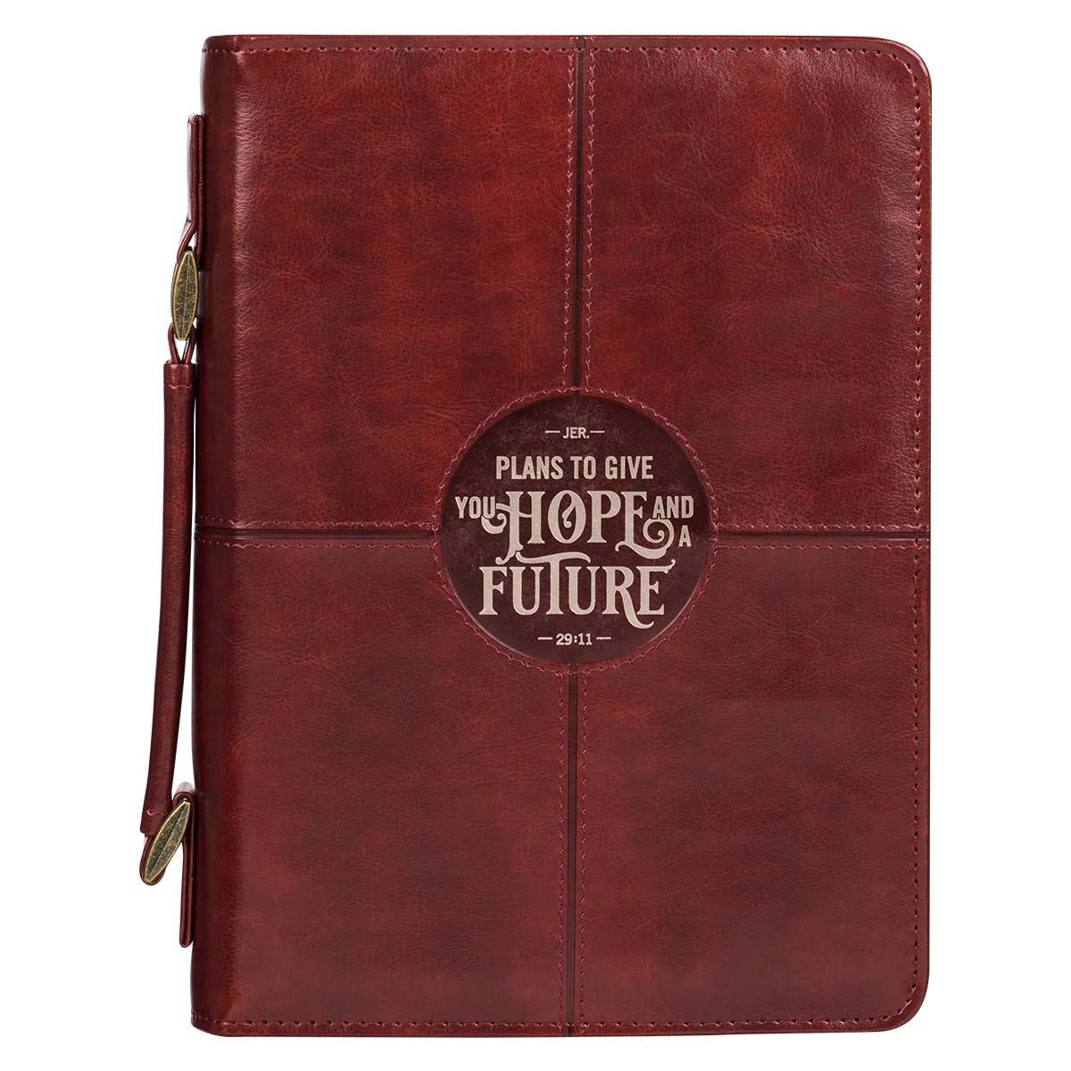 Bible Cover Classic Brown Hope & a Future Jer. 29:11