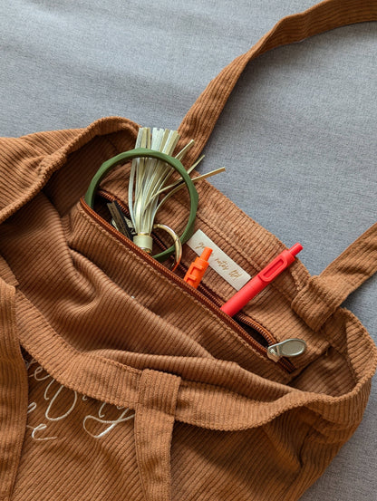 Wonderfully Made Corduroy Tote Bag