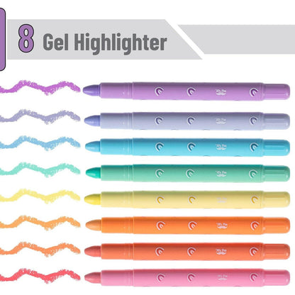 Gel Highlighters, No Bleed, 8 Pack