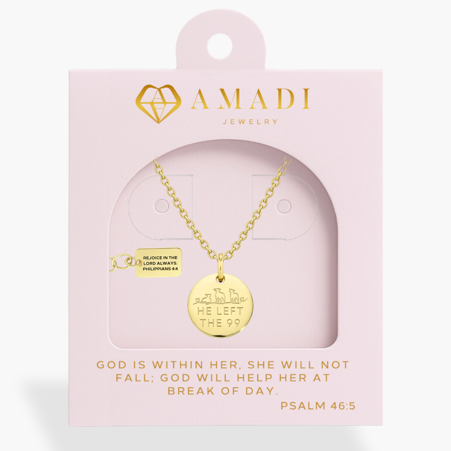 'He Left The 99' Necklace in Gold, Silver & Rose Gold