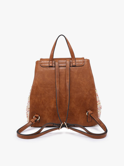 Saffron 2 Tone Straw-Textured Backpack