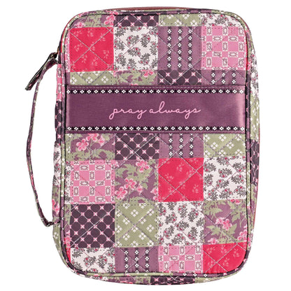 White Dove Bible Case Quilted Patchwork Brown XLarge