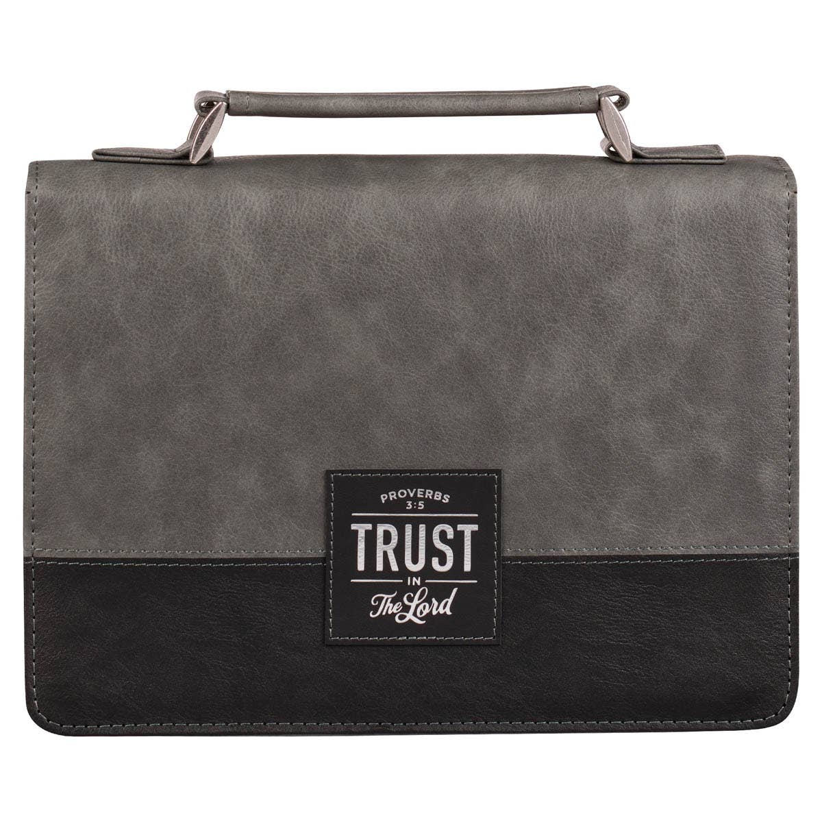 Bible Cover Classic Gray/Black Trust in the Lord Prov. 3:5