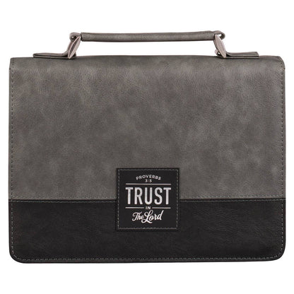Bible Cover Classic Gray/Black Trust in the Lord Prov. 3:5