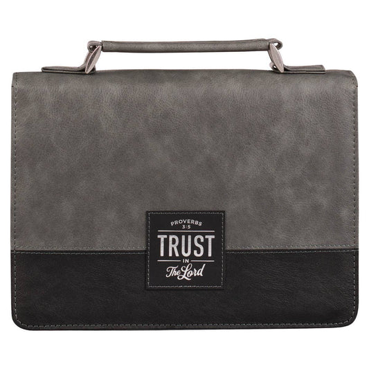 Bible Cover Classic Gray/Black Trust in the Lord Prov. 3:5