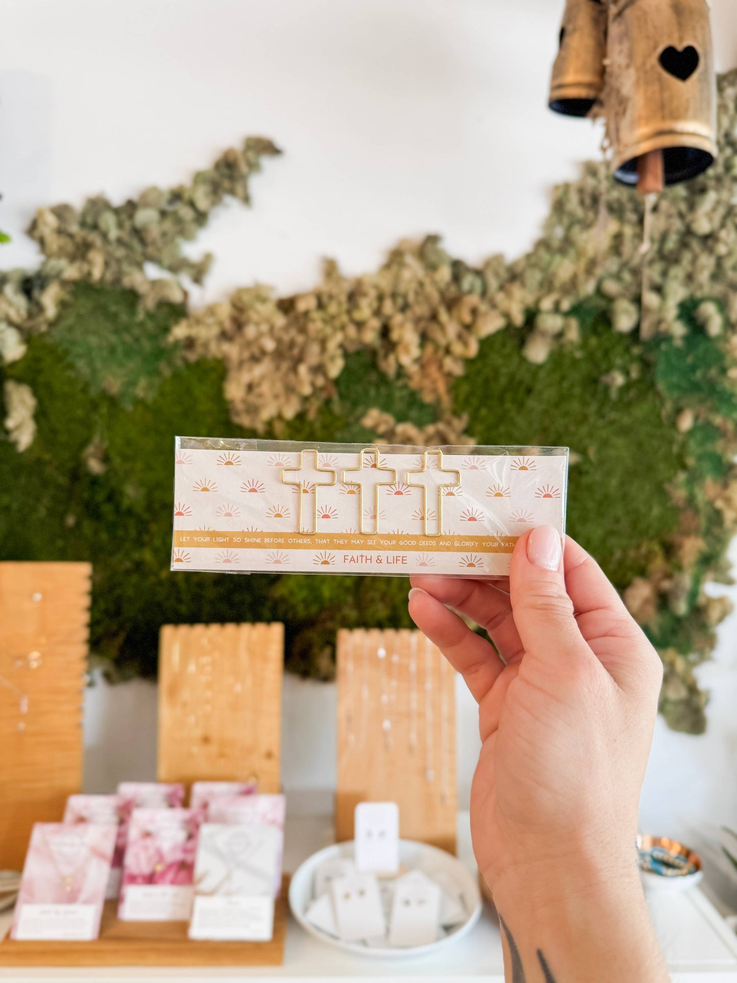 Cross Paperclip and Bookmark Set: Let Your Light Shine