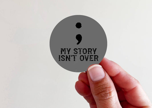 Semicolon Recovery Vinyl Laptop Bottle Sticker