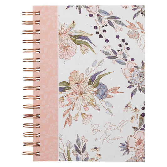 Journal Wirebound Pink Blue Floral Be Still Ps. 46:10