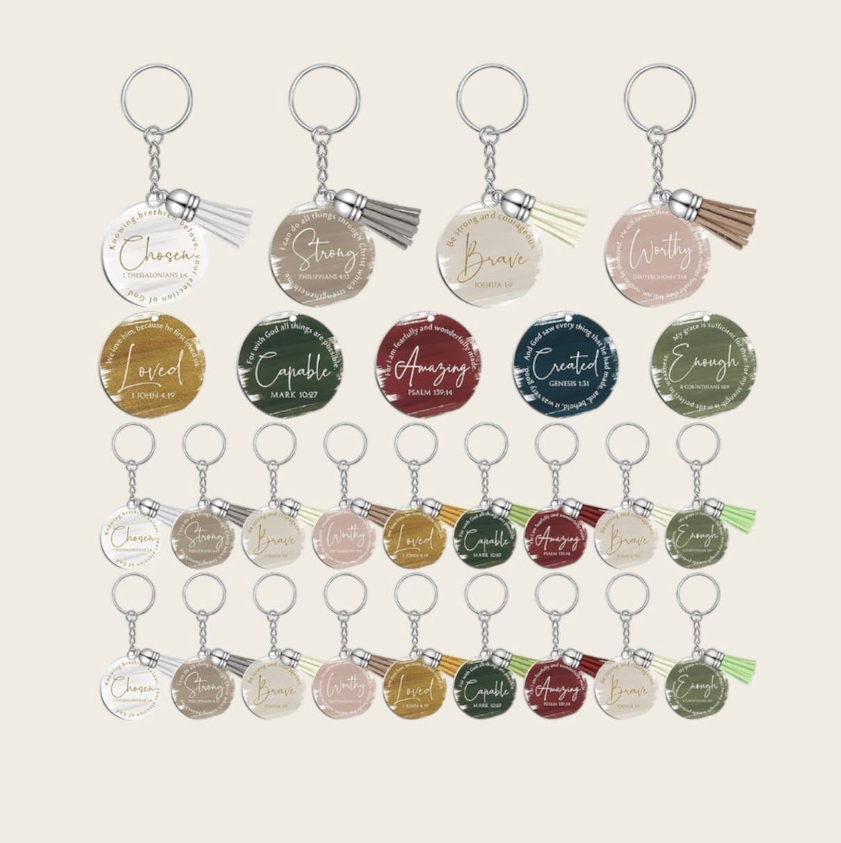 Christian Bible verse acrylic keychains 