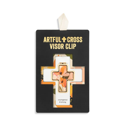 Artful Cross Courageous & Strong Visor Clip - 39x48mm
