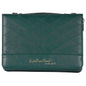 White Dove -Bible Case Quilted Be Still Green XLarge