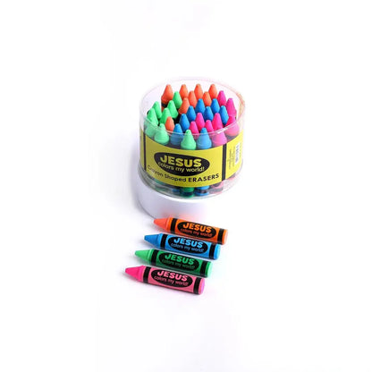 Eraser Jesus Colors My World - Pack of 36
