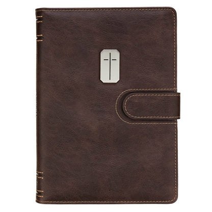 Journal Cover w/Lined Insert BrownCross/Man of God 1Tim 6:11