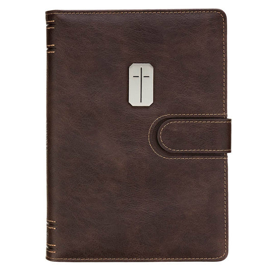 Journal Cover w/Lined Insert BrownCross/Man of God 1Tim 6:11