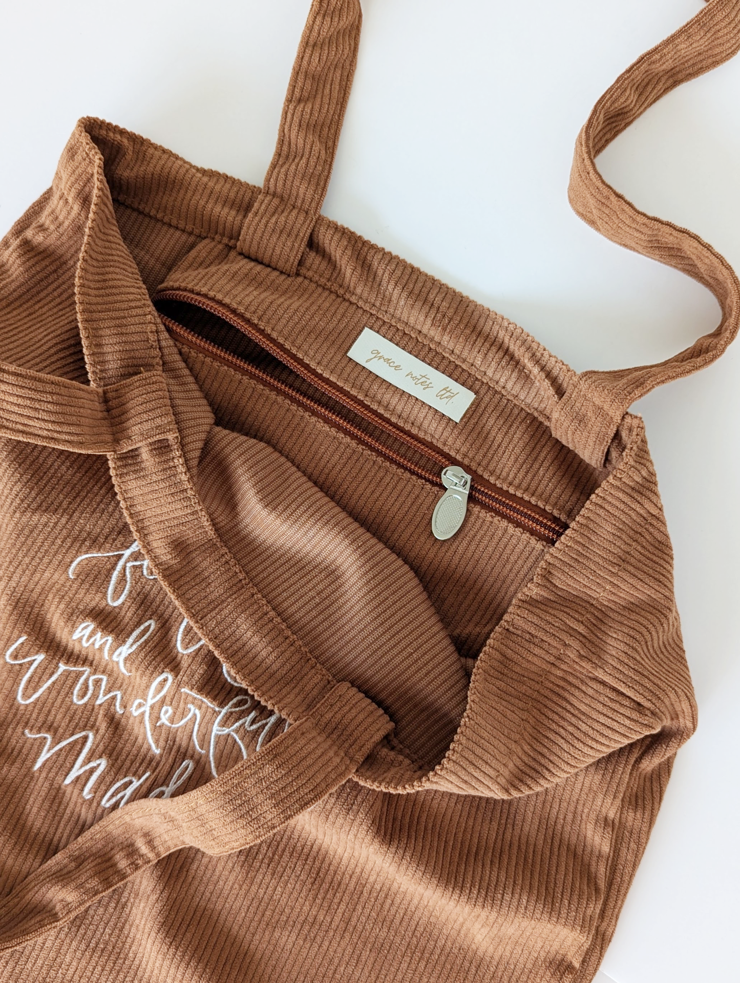 Wonderfully Made Corduroy Tote Bag
