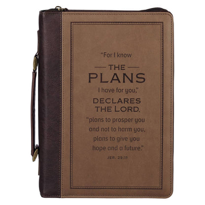 Bible Cover Classic Brown I Know the Plans Jer. 29:11