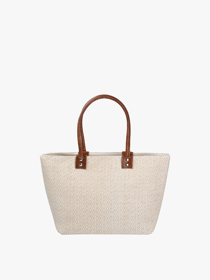 Angelica Small Aztec Straw Tote Bag