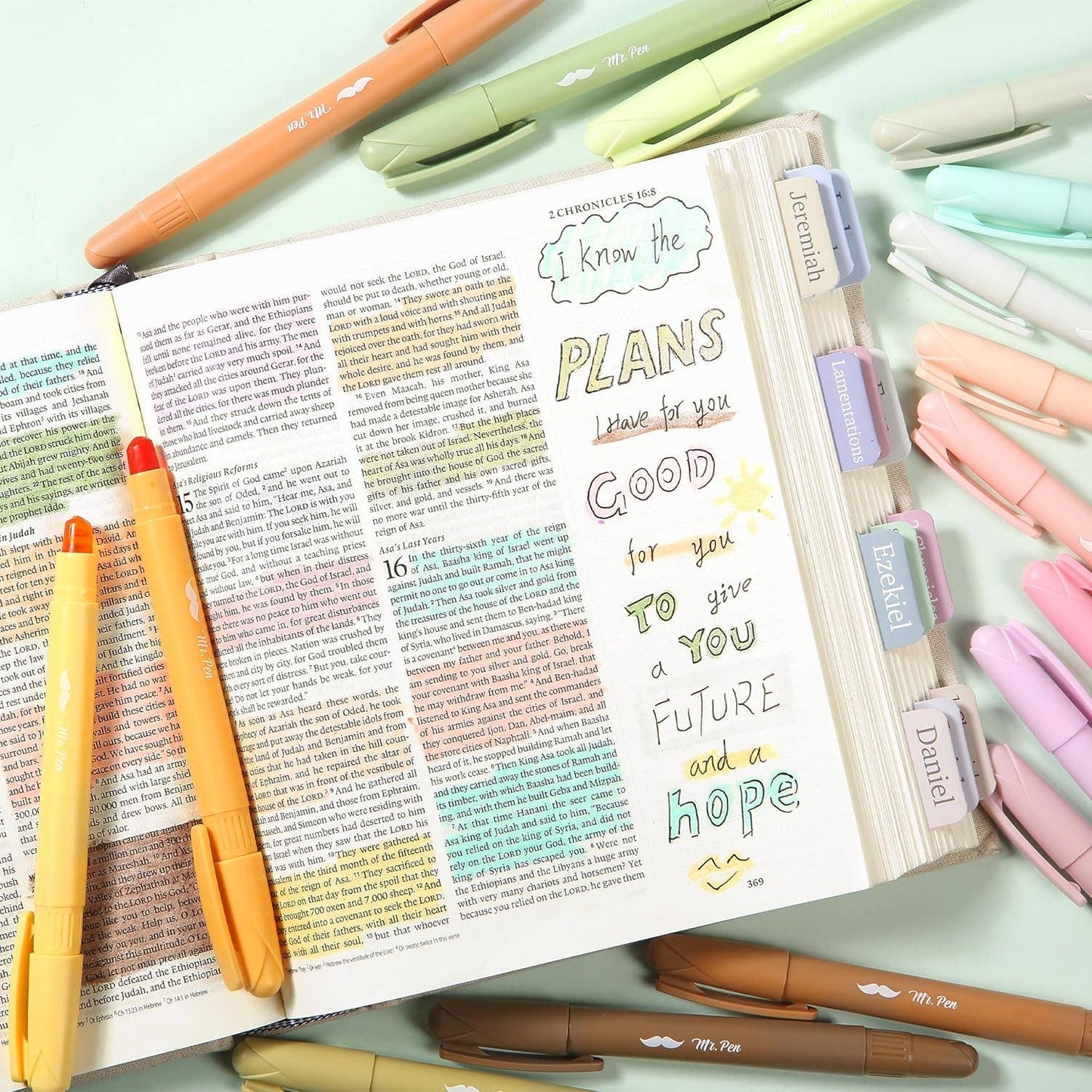 Mr. Pen Gel Highlighter Set - 16 Vibrant Colors