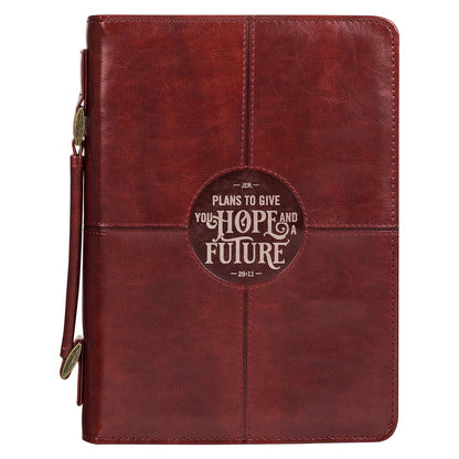 Bible Cover Classic Brown Hope & a Future Jer. 29:11