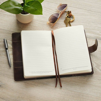 Journal Cover w/Lined Insert BrownCross/Man of God 1Tim 6:11