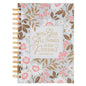 Journal Spiral White Floral With God All Things Matt. 19:26