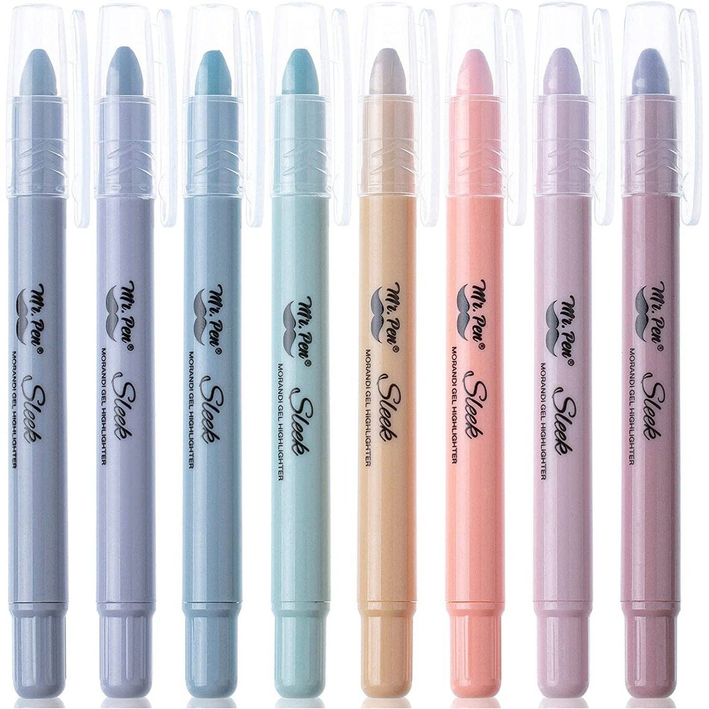 Gel Highlighters, 8 Pack, No-Bleed, Twist-Up Design