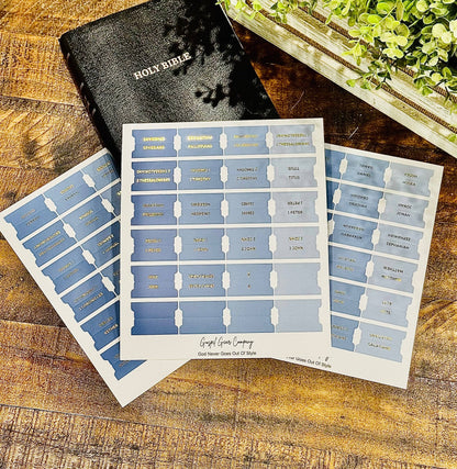 Gold Foil Ocean Breeze Matte Bible Tabs