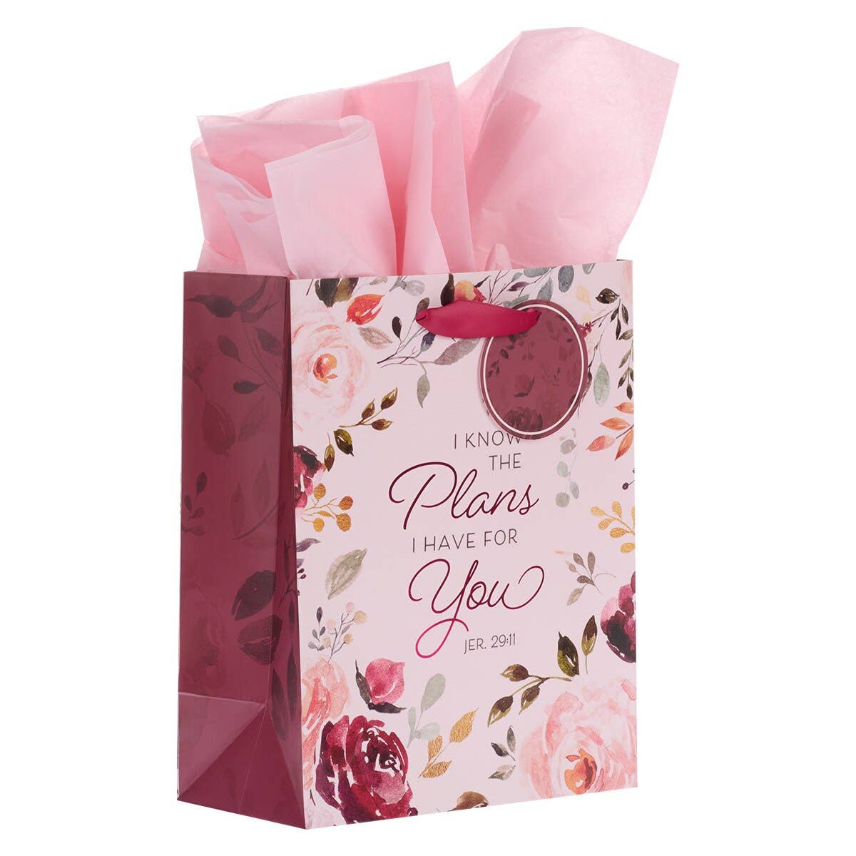 Gift Bag MD Pink I Know the Plans Jer. 29:11