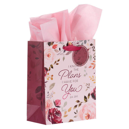 Gift Bag MD Pink I Know the Plans Jer. 29:11