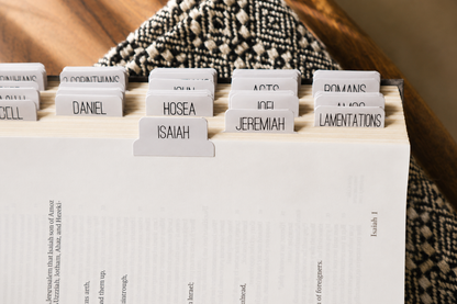 Bible Tabs — Neutral + Black Foil (Matte-Coated)