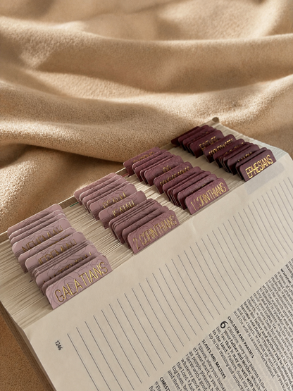 Bible Tabs — Rose Floral + Gold Foil (Matte-Coated)