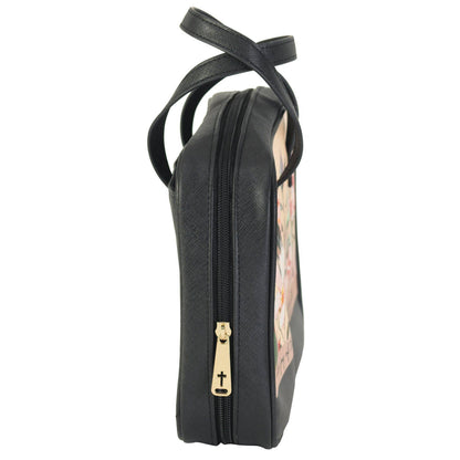 White Dove -BC -"THE JOY OF THE LORD" - FLORAL-BLACK L
