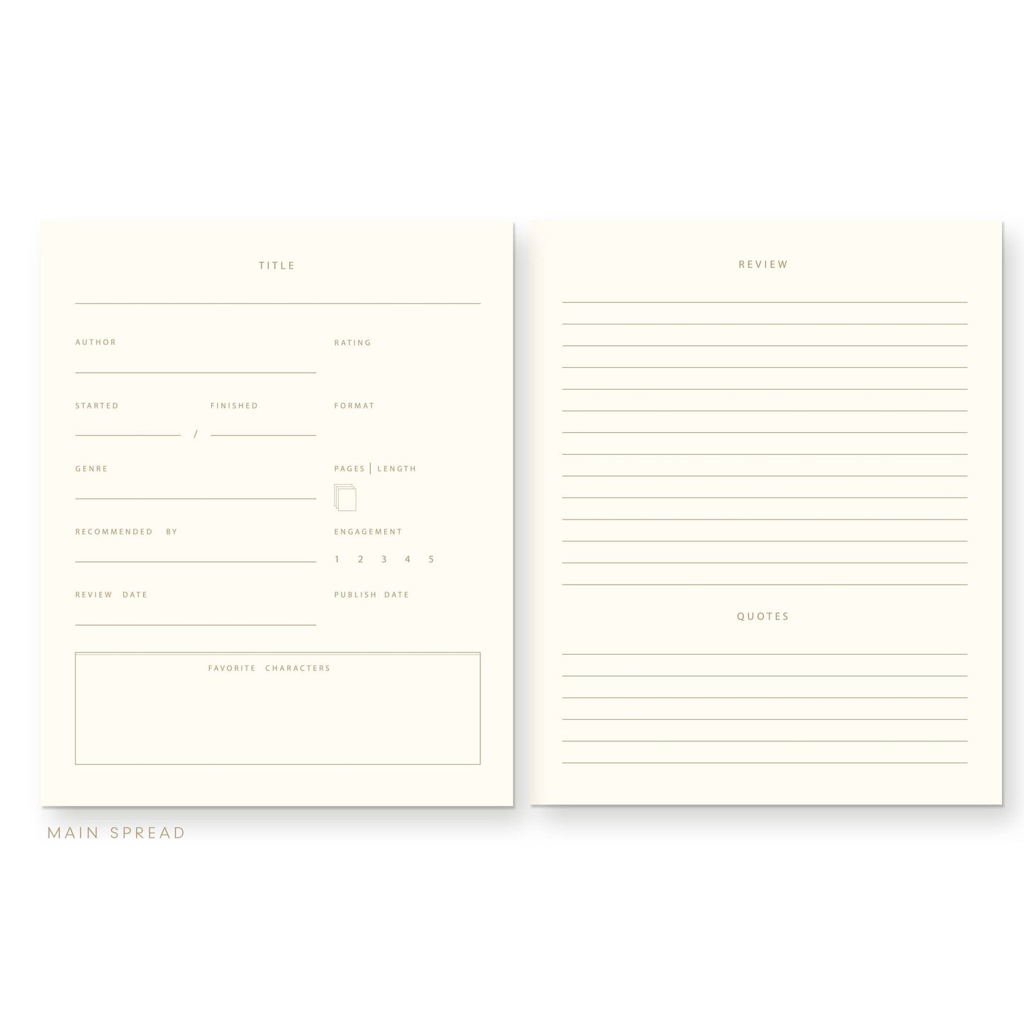 Read and Reviewed Book Log Reading Journal : French Vanilla